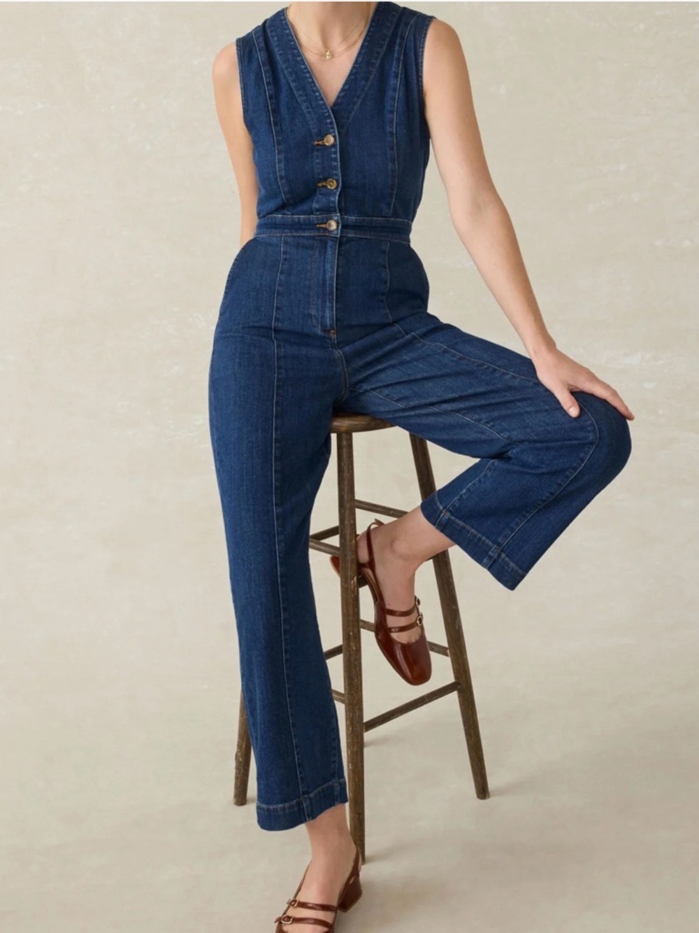 Faherty Denim Giselle Jumpsuit - NWT